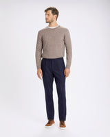 Pantalone chino con coulisse in lana pesante blu regular fit