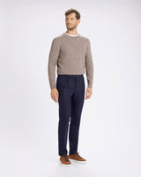 Pantalone chino con coulisse in lana pesante blu straight  fit