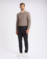 Pantalone chino con coulisse in lana pesante grigio scuro regular fit