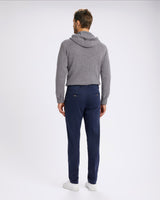 Pantalone chino in gabardina di cotone pesante blu notte straight fit