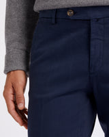 Pantalone chino in gabardina di cotone pesante blu notte slim fit