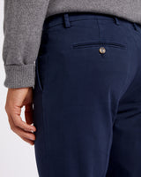 Pantalone chino in gabardina di cotone pesante blu notte slim fit