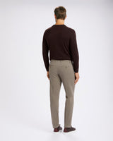 Pantalone chino in gabardina di cotone pesante grigio tortora slim fit