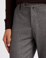 Pantalone chino in flanella di cotone pesante grigio scuro slim fit