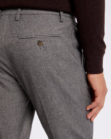 Pantalone chino in flanella di cotone pesante grigio scuro slim fit