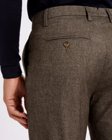 Pantalone chino in flanella di cotone pesante marrone testa di moro slim fit