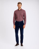 Pantalone chino in velluto a costa larga alternata pesante blu notte straight fit