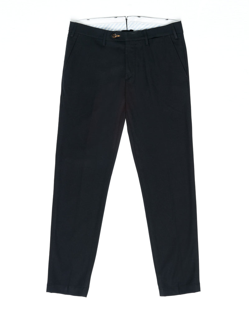 Pantalone chino in flanella di poliestere pesante nero slim fit