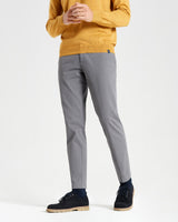 Pantalone chino in gabardina di cotone pesante grigio chiaro slim fit