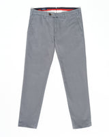 Pantalone chino in gabardina di cotone pesante grigio chiaro slim fit