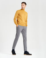 Pantalone chino in gabardina di cotone pesante grigio chiaro slim fit