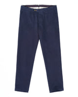 Pantalone chino in gabardina di cotone pesante blu cobalto slim fit