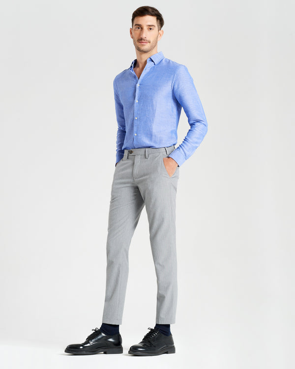 Pantalone chino in viscosa pesante grigio chiaro slim fit