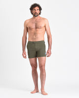 Costume da mare con bottone a pressione e fibbie regolabili in nylon leggero verde militare