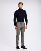 Pantalone chino con pince in flanella di cotone pesante grigio medio regular fit