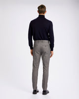 Pantalone chino con pince in flanella di cotone pesante grigio medio slim fit