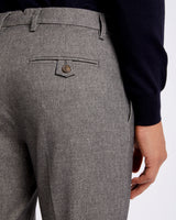 Pantalone chino con pince in flanella di cotone pesante grigio medio regular fit