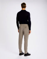 Pantalone chino con pince in velluto millerighe a costa fine pesante grigio tortora regular fit