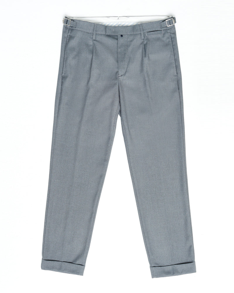 Pantalone chino con pince e risvolto in poliestere pesante grigio medio regular fit