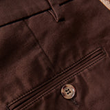 Pantalone chino in gabardina di cotone pesante marrone testa di moro slim fit