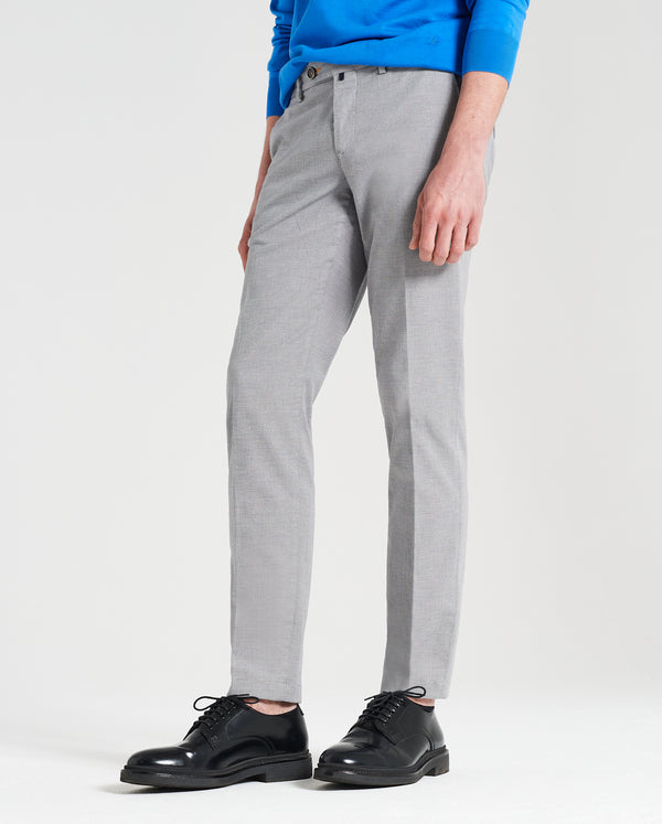 Pantalone chino in cotone medio grigio chiaro slim fit