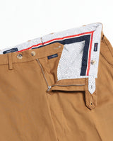 Pantalone chino in gabardina di cotone medio marrone terra di Siena slim fit