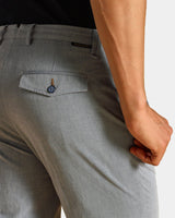 Pantalone chino in cotone mélange leggero azzurro grigio slim fit