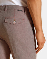 Pantalone chino in misto cotone medio rosso corallo slim fit