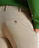 Pantalone chino in cotone leggero beige sabbia slim fit