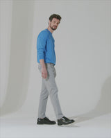 Pantalone chino in cotone medio grigio chiaro slim fit