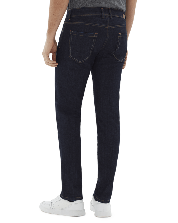 Pantalone cinquetasche jeans in denim di cotone medio blu indaco slim fit