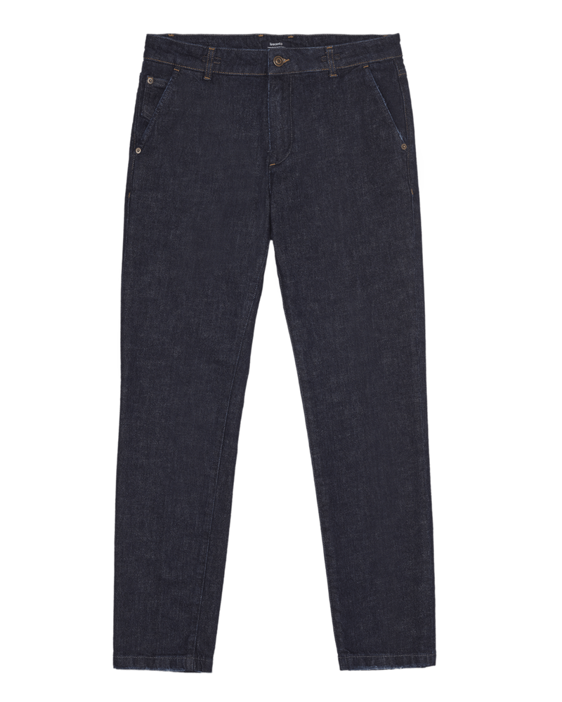 Pantalone cinquetasche con tasca americana jeans in denim di cotone medio blu indaco regular fit